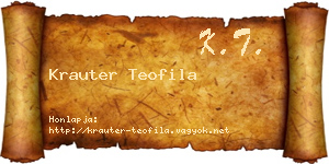 Krauter Teofila névjegykártya